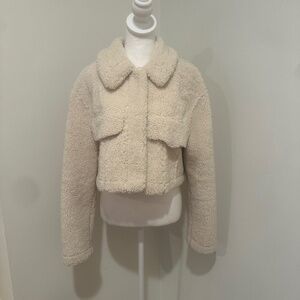 Zara Cream Sherpa Jacket Size xl (runs small)